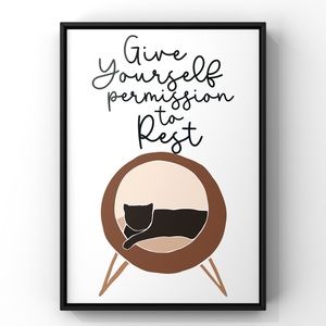 ✨NEW✨Original 8x10 Illustration Empowering Quote Cat Art Print Un…